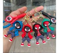 Shein 1 pieza Llavero de peluche de Disney Marvel, llavero de dibujos animados encantador, leyenda del superhéroe Peter Parker Miles Morales, accesorio de d