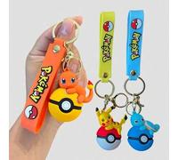 Shein 1 pieza Llavero de Poké Ball de Pokémon, incluye llaveros de Eevee y Charmander, llaveros coleccionables de anime, se puede colgar en bolsos o mochila