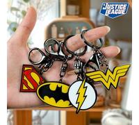 Shein 1 pieza Llavero mono de anime, accesorio de llavero con logo minimalista y de moda de superhéroes como Batman, Superman, Wonder Woman y Flash [con lic