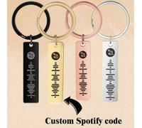 Shein 1 Pieza Llavero personalizado con código musical DIY, llavero creativo con código de música personalizado de Spotify, regalo exclusivo y especial para