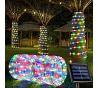 Shein 1 pieza Luces de cuerda solares para exteriores, Luces de tubo de 5 m con 50 LED o 10 m con 100 LED, 8 modos de luces de cuerda de jardín decorativas