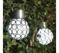 Shein 1 pieza Luz colgante solar, lámpara de bola de color LED con sensor de movimiento para exteriores, iluminación de paisaje para jardín de césped con hi