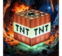 Shein 1 pieza Luz de juego de estilo píxel TNT de Minecraft, Luz Pat de Minecraft, Luz apilable de dibujos animados LED, Luz de noche LED, Luz decorativa am