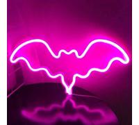 Shein 1 pieza Luz de neón de murciélago de Halloween, alimentada por batería & USB, decoración de fiesta de Halloween luz de murciélago, decoración colgante