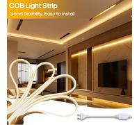 Shein 1 pieza Luz de neón LED COB, Tira LED flexible de 1m/5m/10m de luz cálida, Diseño recortable DIY, Adecuado para decoración del hogar, lectura, cocina,