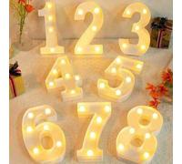 Shein 1 pieza Luz de noche con decoración con tema de números del 0 al 9 para fiestas, bodas y cócteles