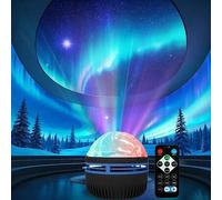 Shein 1 pieza Luz de noche con proyección de Luces del Norte - Efecto de cielo estrellado multicolor, con control remoto, diseño de olas de agua, adecuado p