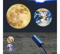 Shein 1 pieza Luz de noche con proyección de luna amarilla alimentada por USB, lámpara de proyección de la Tierra con luz de ambiente, luz LED, lámpara deco