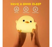 Shein 1 pieza Luz de noche de pato de frijol linda, Luz de noche de silicona de pato DoDo para guardería, lámpara de mesa a batería con sensor táctil para d