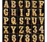 Shein 1 pieza Luz de noche LED con 26 letras del alfabeto inglés iluminadas en blanco, lámpara de texto en movimiento, adecuada para boda, cumpleaños, fiest