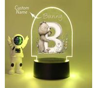 Shein 1 pieza Luz de noche LED de efecto 3D con patrones de dinosaurios y otros animales de 26 letras personalizadas, adecuada para niños, niñas o amigos. L