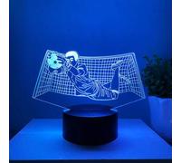 Shein 1 pieza Luz de noche personalizada 3D de un portero de fútbol con nombre personalizado, iluminación decorativa de 7 colores para el cuarto de un fan d