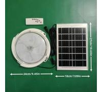 Shein 1 pieza Luz de techo LED con energía solar, material de ABS con temporizador y control remoto, poderosa decoración para jardín al aire libre, adecuada