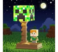 Shein 1 pieza Luz decorativa de estilo píxel Creeper, lámpara de escritorio de carga USB Minecraft, luz nocturna RGB, accesorio decorativo, luz de pared par