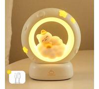 Shein 1 pieza Luz nocturna de gato durmiendo, lámpara de compañía recargable por USB, lámpara de mesa con 3 niveles de atenuación, 3 niveles de ajuste de br