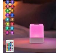 Shein 1 pieza Luz nocturna LED, brillo ajustable táctil, interruptor táctil, ajuste de color táctil, luz de 3 colores y 16 colores, lámpara de mesita de noc