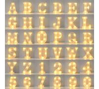 Shein 1 pieza Luz nocturna LED con 26 letras del alfabeto en inglés iluminadas en blanco, lámpara de letras, adecuada para boda, cumpleaños, fiesta, celebra