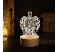 Shein 1 pieza Luz nocturna LED decorativa en forma de tortuga marina 3D, lámpara de escritorio USB creativa y novedosa