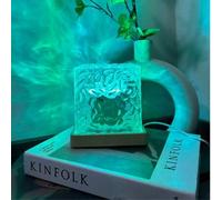 Shein 1 pieza Luz nocturna USB con efecto de onda de 16 colores, efecto de llama y proyección de cielo estrellado, control táctil y remoto, lámpara decorati