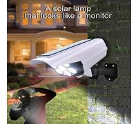 Shein 1 pieza Luz solar con sensor para exteriores, 2000 lúmenes, 77 bombillas LED, con control remoto; Cámara de vigilancia falsa inalámbrica, adecuada par