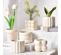 Shein 1 pieza Maceta de estilo escandinavo, maceta minimalista para plantas, adecuada para cultivar suculentas, cactus, flores y flores artificiales, apta p