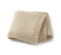 Shein 1 pieza Manta de bebé sencilla de punto, manta/envoltura para carro o cochecito para varias estaciones, regalo de amor de San Valentín