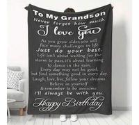 Shein 1 pieza Manta de bendiciones cariñosas para nietos, saludo humorístico, perfecto para familia y amigos, decoración de cumpleaños única, ideal para sof