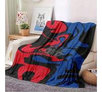 Shein 1 pieza Manta de franela con estampado del escudo del FC Barcelona - Suave, ligera, para todo el año - Ideal para sofá, cama, viaje, camping, sala de
