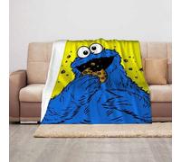 Shein 1 pieza Manta de franela impresa con diseño de Osos Violentos de Sesame Street K-A-W-S - Suave, ligera y cálida, adecuada para sofás, camas y viajes |