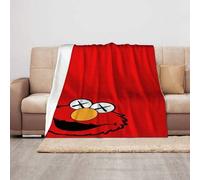 Shein 1 Pieza Manta de Osos Violentos de Sesame Street K-A-W-S - Suave y cálida con un diseño de dibujos animados vibrante, perfecta para acampar, sofás, ca
