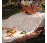 Shein 1 pieza Manta de picnic color café, Mantel de camping, Tapete de picnic para exteriores, Alfombra impermeable para el suelo, Manta para tienda de camp