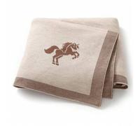 Shein 1 pieza Manta de punto para bebé, diseño de pequeño poni, envolvente para arropar bebés, para todas las estaciones