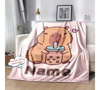 Shein 1 pieza Manta personalizable de Capibara - Suave, cálida y acogedora manta de tiro personalizada para el hogar, la oficina o el camping - Un regalo pe
