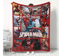 Shein 1 pieza Manta suave de franela con diseño del Universo Paralelo de Marvel Spiderman, apta para sofá, dormitorio, regalo, manta con impresión de alta d