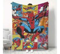 Shein 1 pieza Manta suave de franela con diseño personalizado del Universo Paralelo de Marvel Spiderman, adecuada para sofá, dormitorio, regalo, impresión d