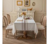 Shein 1 pieza Mantel bordado con borlas de alta precisión, con diseño de trigo de otoño, cubierta antipolvo para escritorios, pianos, decoración del hogar.