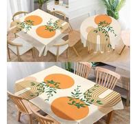 Shein 1 pieza Mantel con estampado geométrico, mantel rectangular/redondo moderno de poliéster impermeable, impresión digital adecuada para sala de estar, m