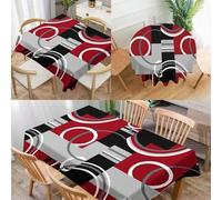 Shein 1 pieza Mantel con estampado geométrico, mantel rectangular/redondo moderno de poliéster impermeable, impresión digital adecuada para sala de estar, m