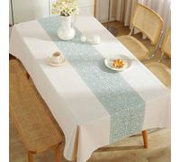 Shein 1 pieza Mantel de mesa jacquard impermeable, de tela de poliéster, rectangular o cuadrado, adecuado para comedor, sala de estar, lavable