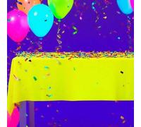 Shein 1 pieza Mantel de neón, 54" X 108", Mantel fluorescente neón reactivo a los rayos UV para fiestas con luz negra, fiestas de cumpleaños, fiestas rave,