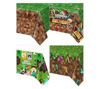 Shein 1 pieza Mantel decorativo con tema del juego de batalla de píxeles de Minecraft, tamaño 137cm*274cm, con patrones de juego de sandbox, Steve, Alex, mo