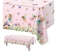 Shein 1 pieza Mantel impreso, Mantel de fiesta de jardín de hadas, Mantel de plástico desechable de 220*130cm, Decoración de fiesta temática, Decoración de