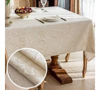 Shein 1 pieza Mantel jacquard perlado resistente al agua, patrón jacquard, disponible en varios tamaños, adecuado para la sala de estar, el comedor, la deco