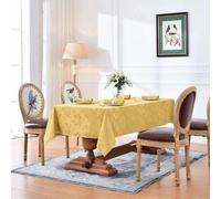 Shein 1 pieza Mantel rectangular de jacquard resistente al agua y a salpicaduras con patrón de hojas caídas, tela gruesa adecuada para cena, fiesta, vacacio
