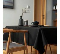 Shein 1 pieza Mantel rectangular de mesa de comedor de hotel, banquete, exposición publicitaria de color negro sólido para mesa de oficina, decoración de me