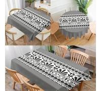 Shein 1 pieza Mantel rectangular/redondo a prueba de agua de poliéster moderno con diseño retro floral impreso digitalmente, adecuado para sala de estar, me