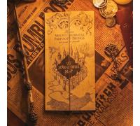 Shein 1 pieza Mapa grande de Harry Potter con licencia oficial, periférico de la película, mapa mágico de Hogwarts con iluminación púrpura que muestra las h