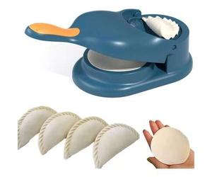 Shein 1 pieza Máquina de hacer masa de empanadillas 2 en 1, máquina de empanadillas creativa, máquina de hacer empanadillas manual, adecuada para la cocina,
