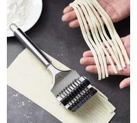 Shein 1 pieza Máquina para hacer pasta de acero inoxidable, cortador de fideos, rodillo de masa, máquina para hacer pasta italiana, cortador de masa manual,