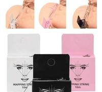 Shein 1 pieza Marcador de cejas permanente de maquillaje pre-entintado en blanco/negro/rosa, hilo para posicionamiento de cejas, adecuado para salones de ta